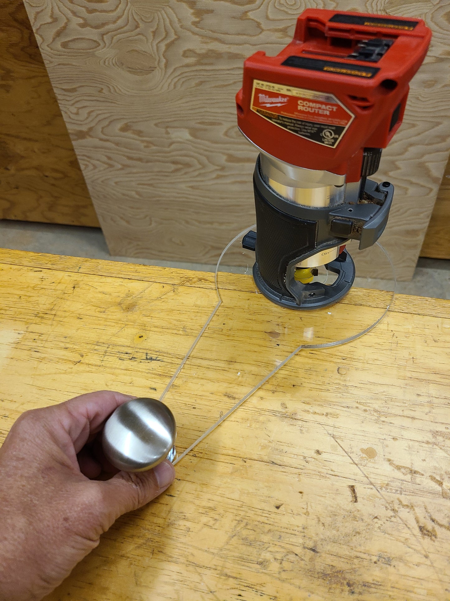 Universal Offset Router Base for Palm Routers and Laminate Trimmers