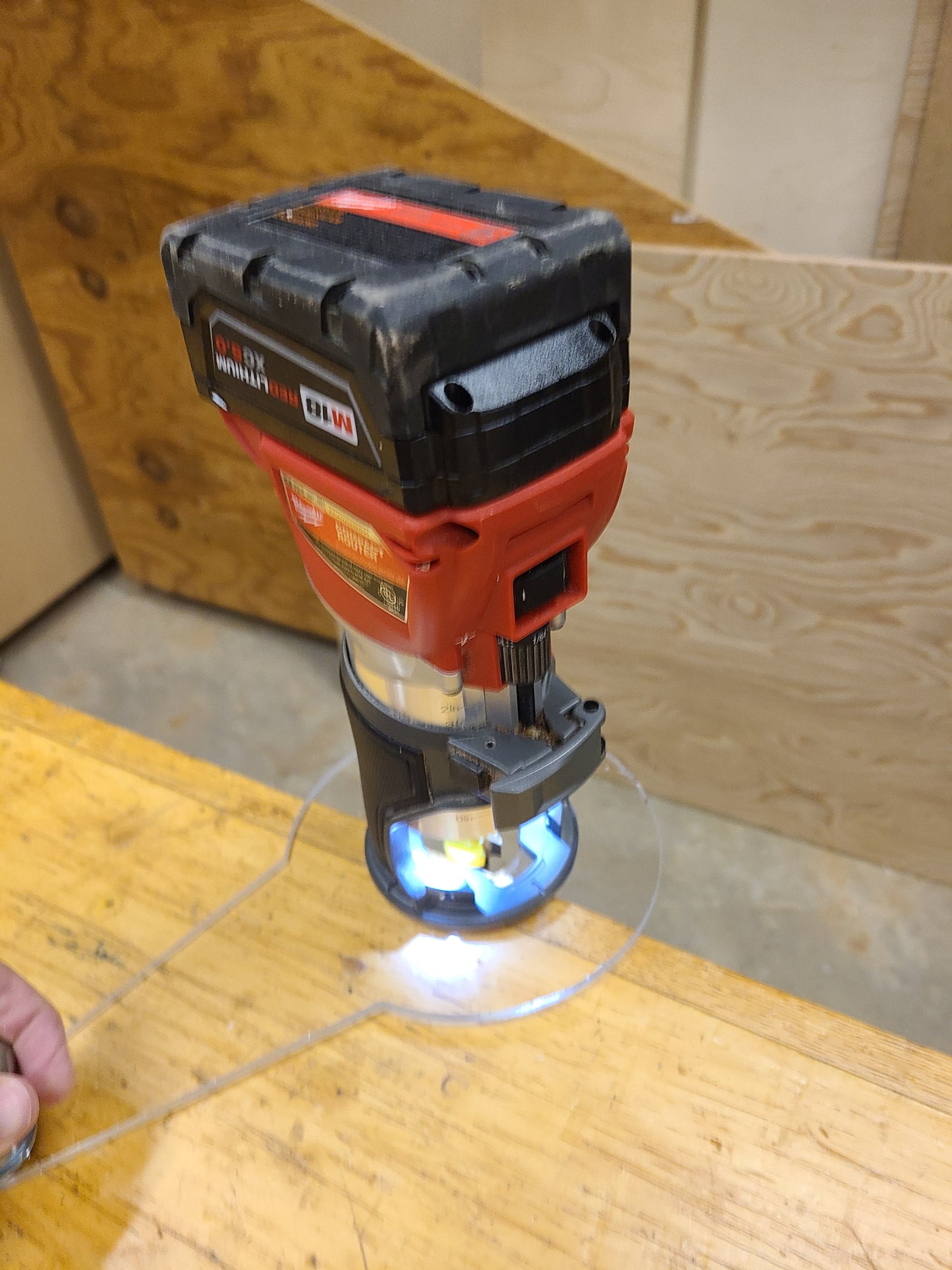Universal Offset Router Base for Palm Routers and Laminate Trimmers