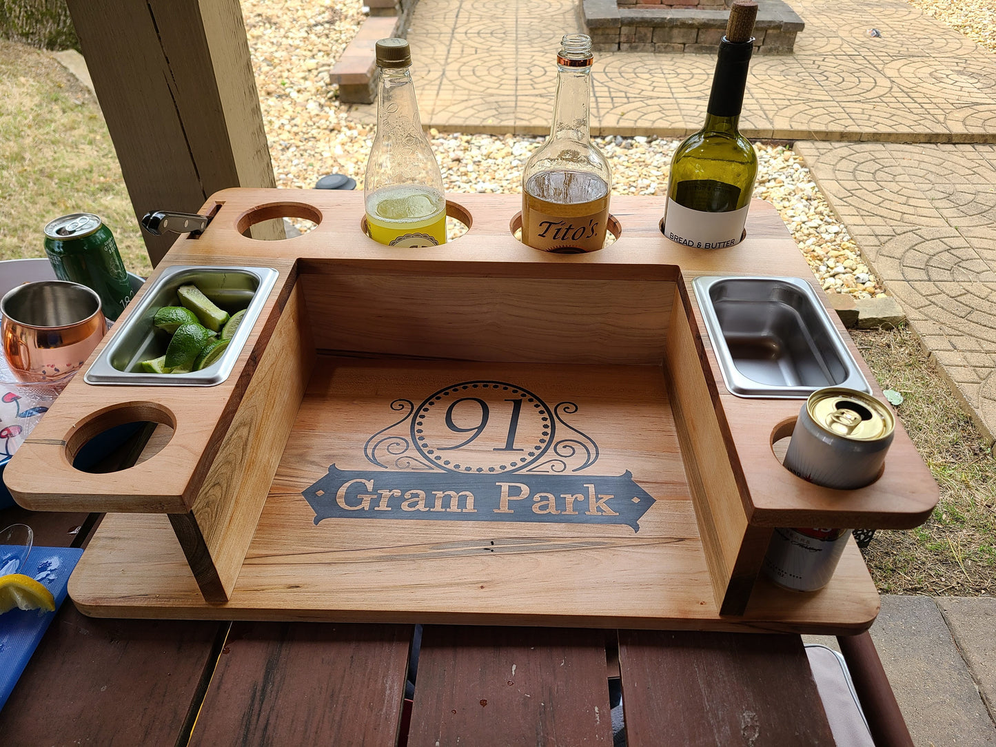 Backyard Serving Tray - Backyard Cocktail Serving Station