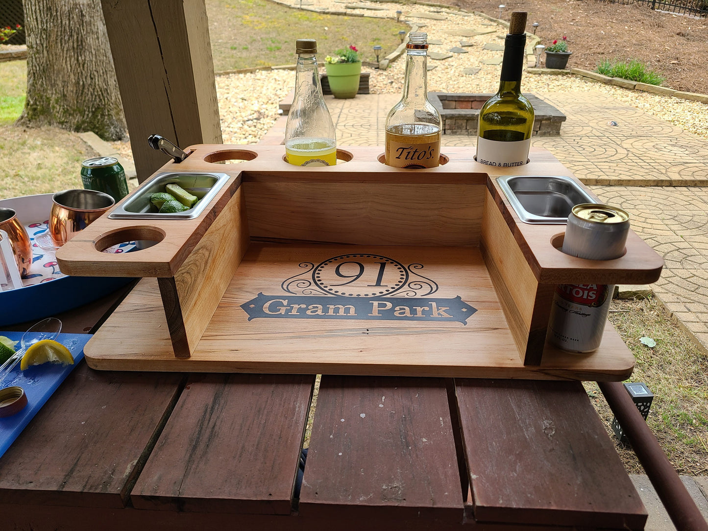 Backyard Serving Tray - Backyard Cocktail Serving Station