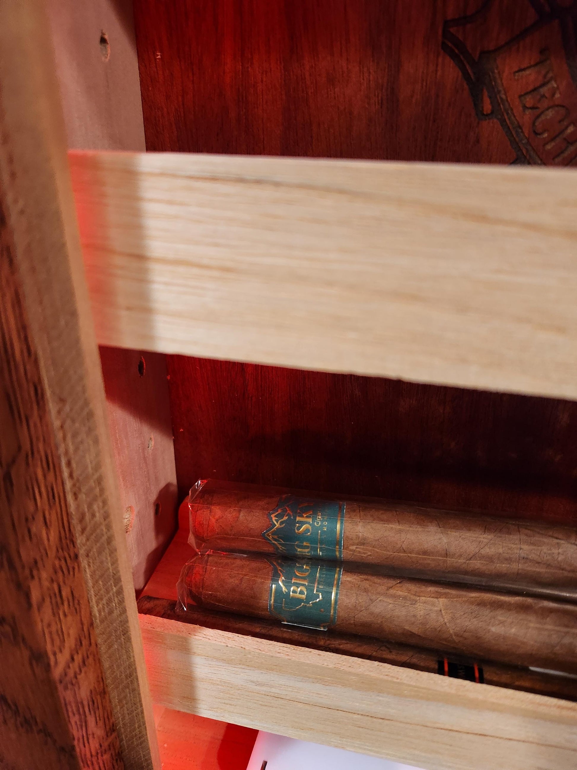 Firefighter or Firehouse Hand Made White Oak In-Wall Humidor for cigars. Great gift for any fireman. Includes Boveda Humidor Starter Kit. Great gift for a firefighter.