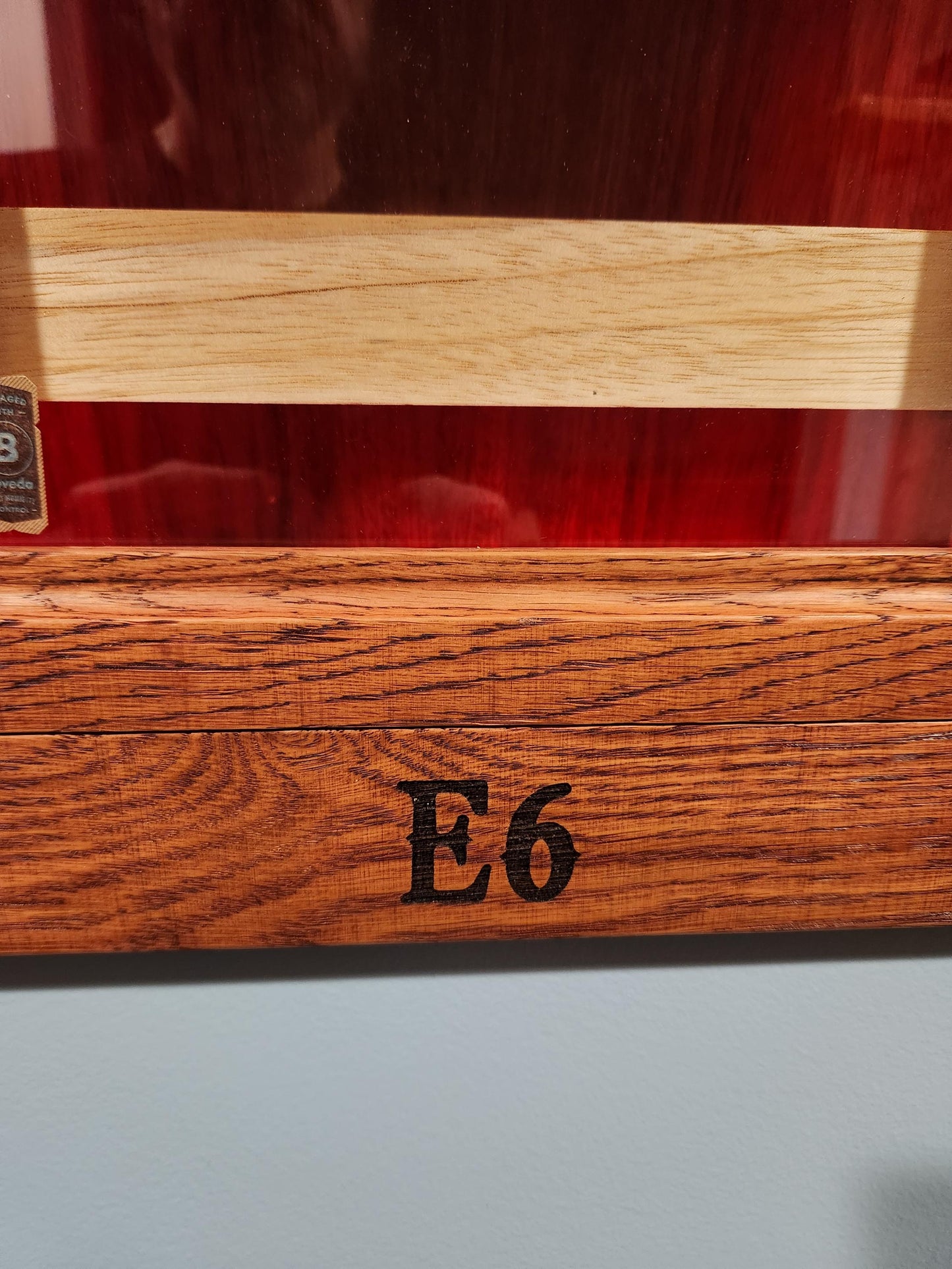 Fireman or Firehouse Hand Made White Oak In-Wall Humidor for cigars. Great gift for any fireman. Includes Boveda Humidor Starter Kit