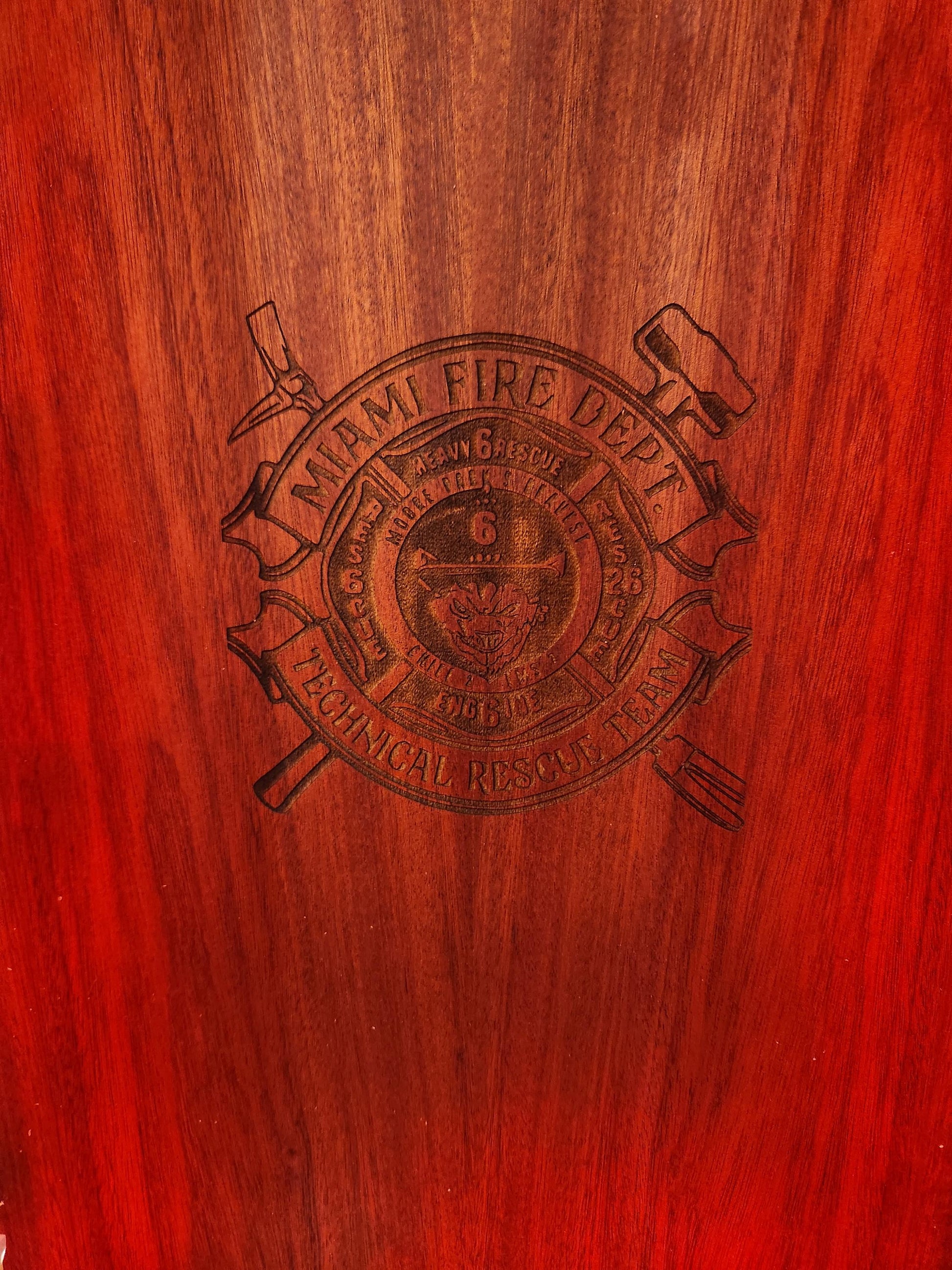 Fireman or Firehouse Hand Made White Oak In-Wall Humidor for cigars. Great gift for any fireman. Includes Boveda Humidor Starter Kit