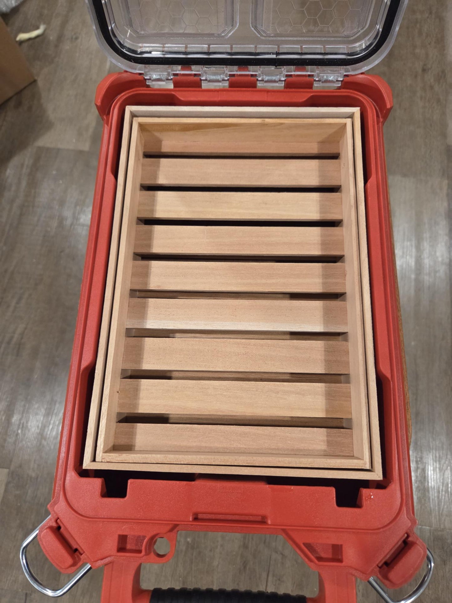 Custom Hand Made Spanish Cedar Humidor Insert for Milwaukee Packout 48-22-8435 Compact Organizer