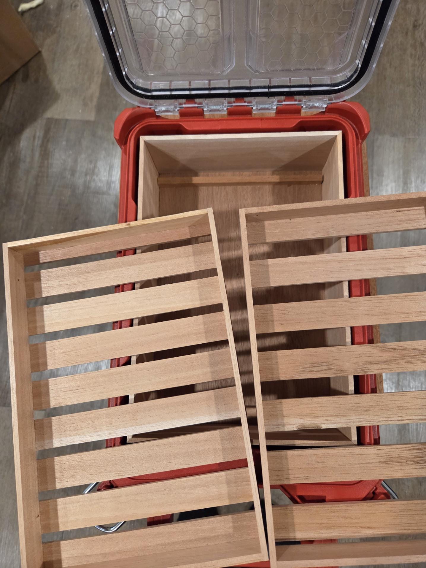 Custom Hand Made Spanish Cedar Humidor Insert for Milwaukee Packout 48-22-8435 Compact Organizer