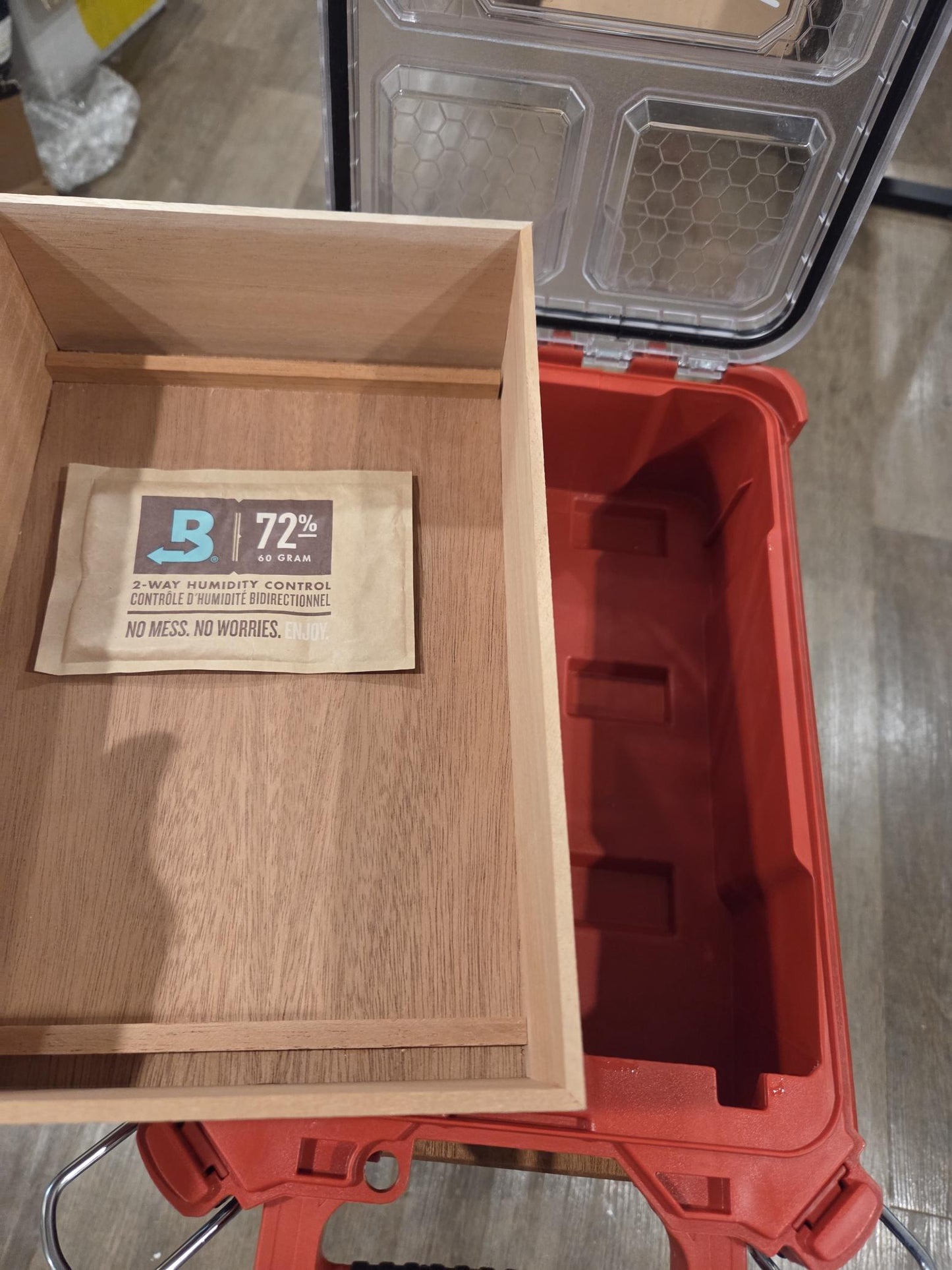 Custom Hand Made Spanish Cedar Humidor Insert for Milwaukee Packout 48-22-8435 Compact Organizer