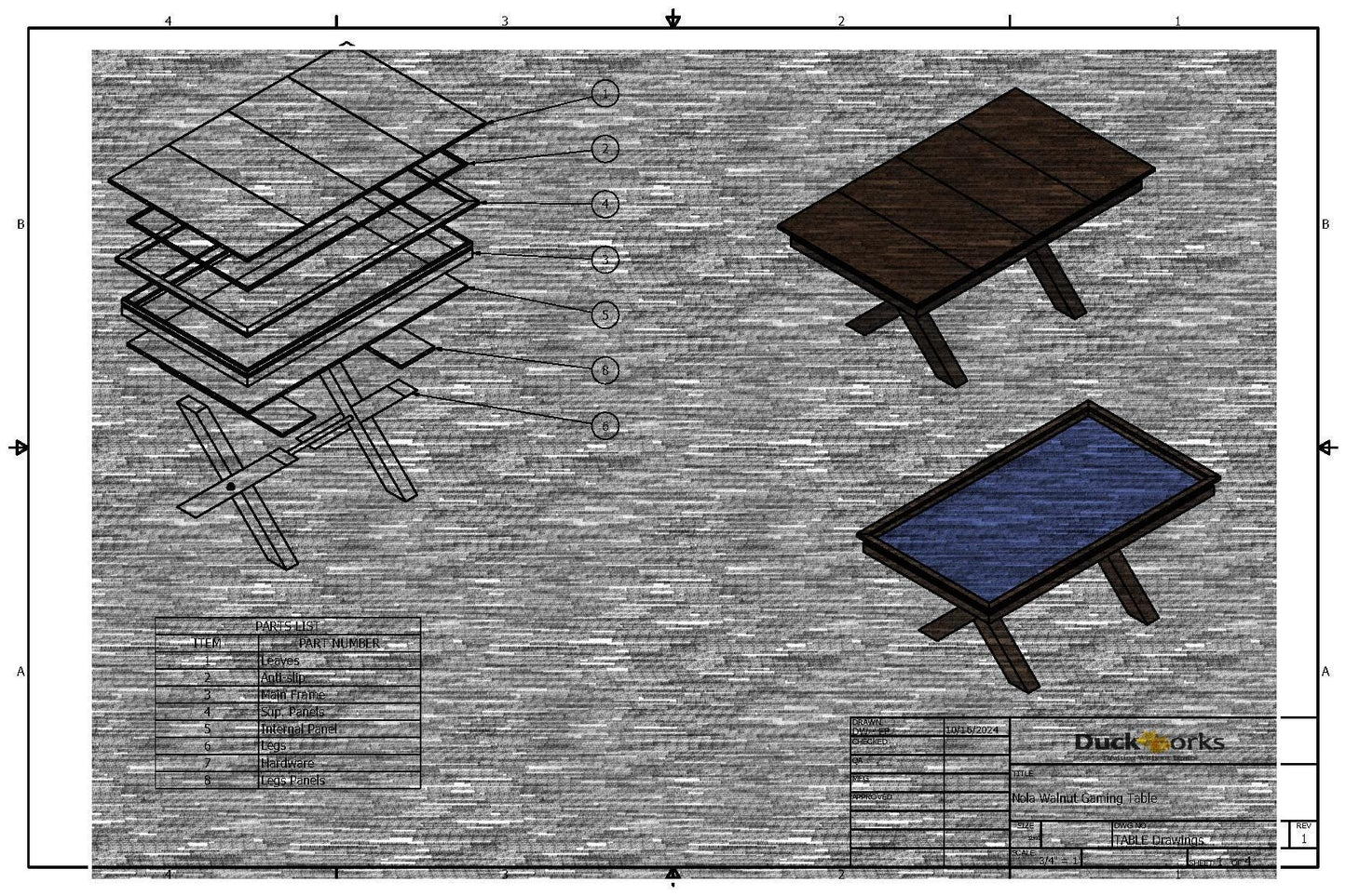 Walnut Gaming Table and Bench Plans | D&D RPG Woodworking (PDF Download)