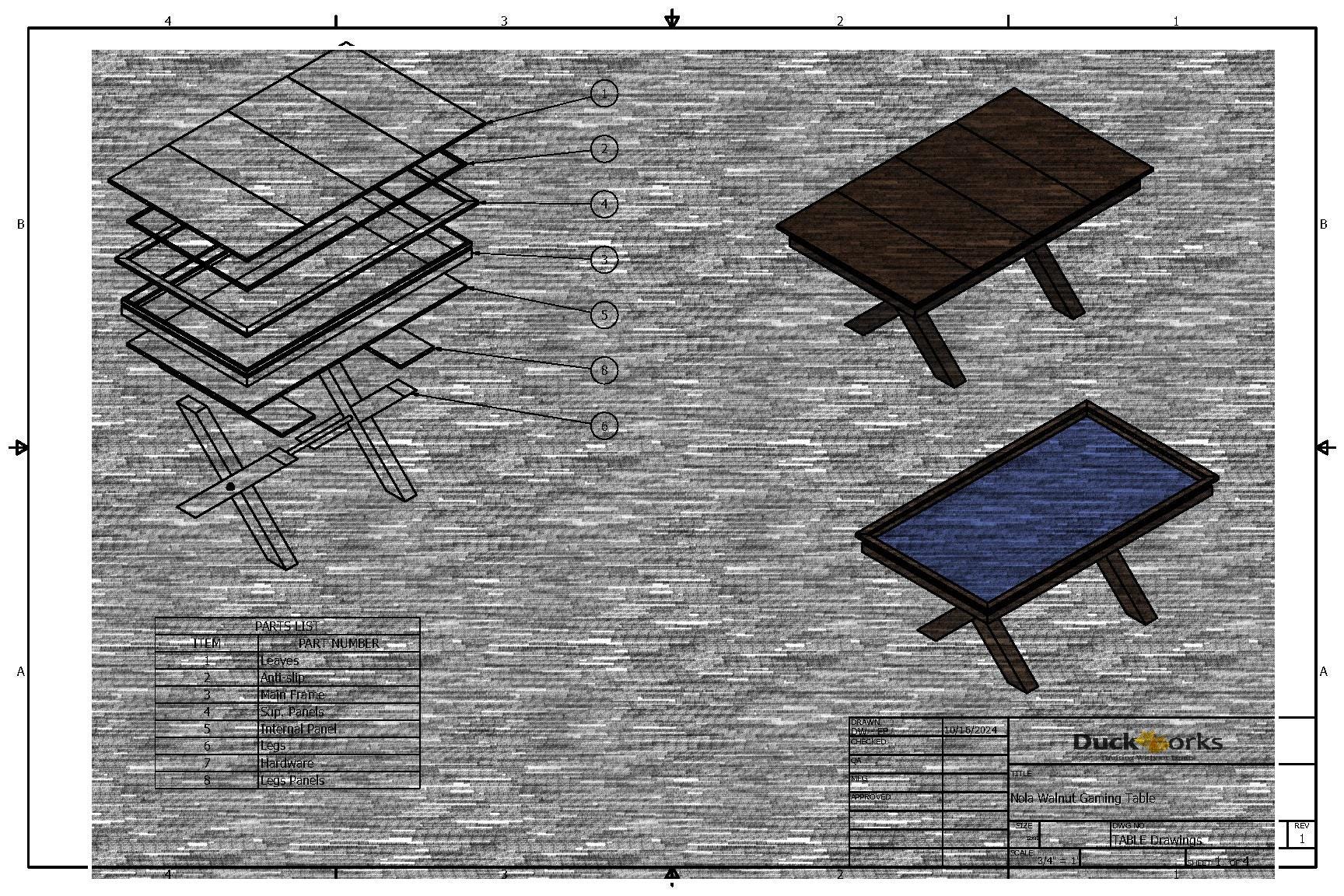 Walnut Gaming Table and Bench Plans | D&D RPG Woodworking (PDF Download)
