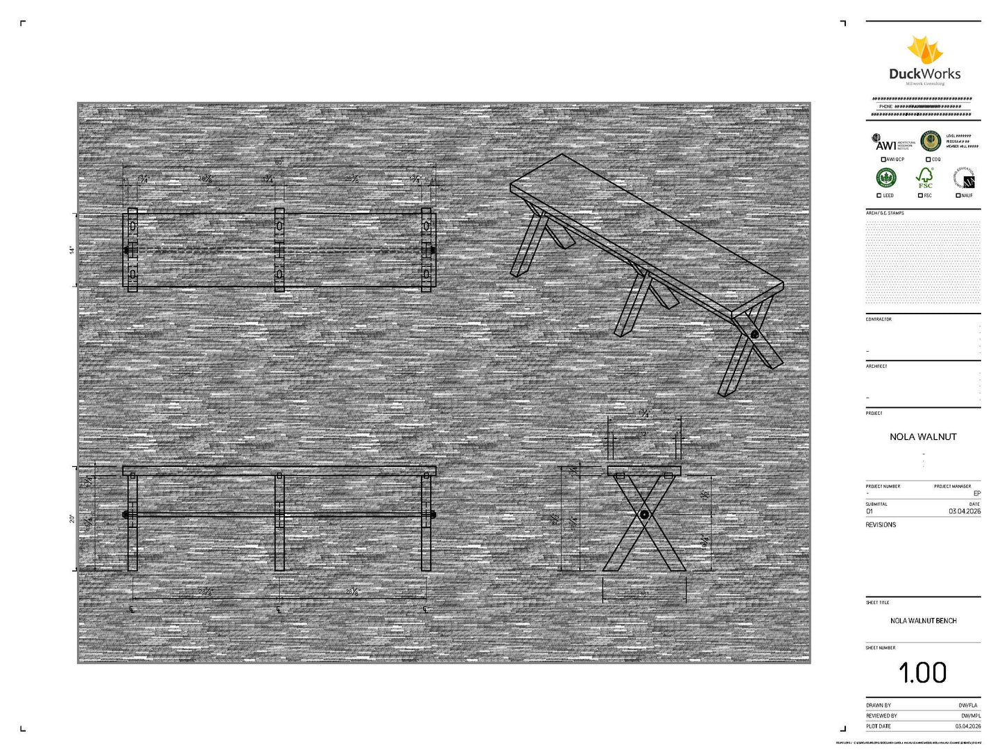 Custom Walnut Bench Plans | Modern Farmhouse Bench | DIY Woodworking Plans | Dining Bench 60" | Instant Digital Download