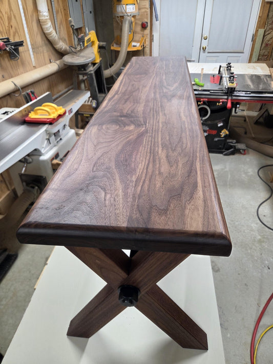 Custom Walnut Bench Plans | Modern Farmhouse Bench | DIY Woodworking Plans | Dining Bench 60" | Instant Digital Download