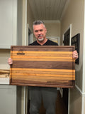 Custom Large Cutting Board. Excellent for BBQ. 20x32" Walnut, cherry, and white oak.
