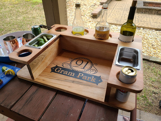 Backyard Serving Tray - Backyard Cocktail Serving Station