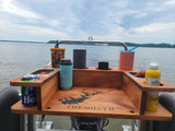 Mahogany Pontoon Boat Bar and Tray
