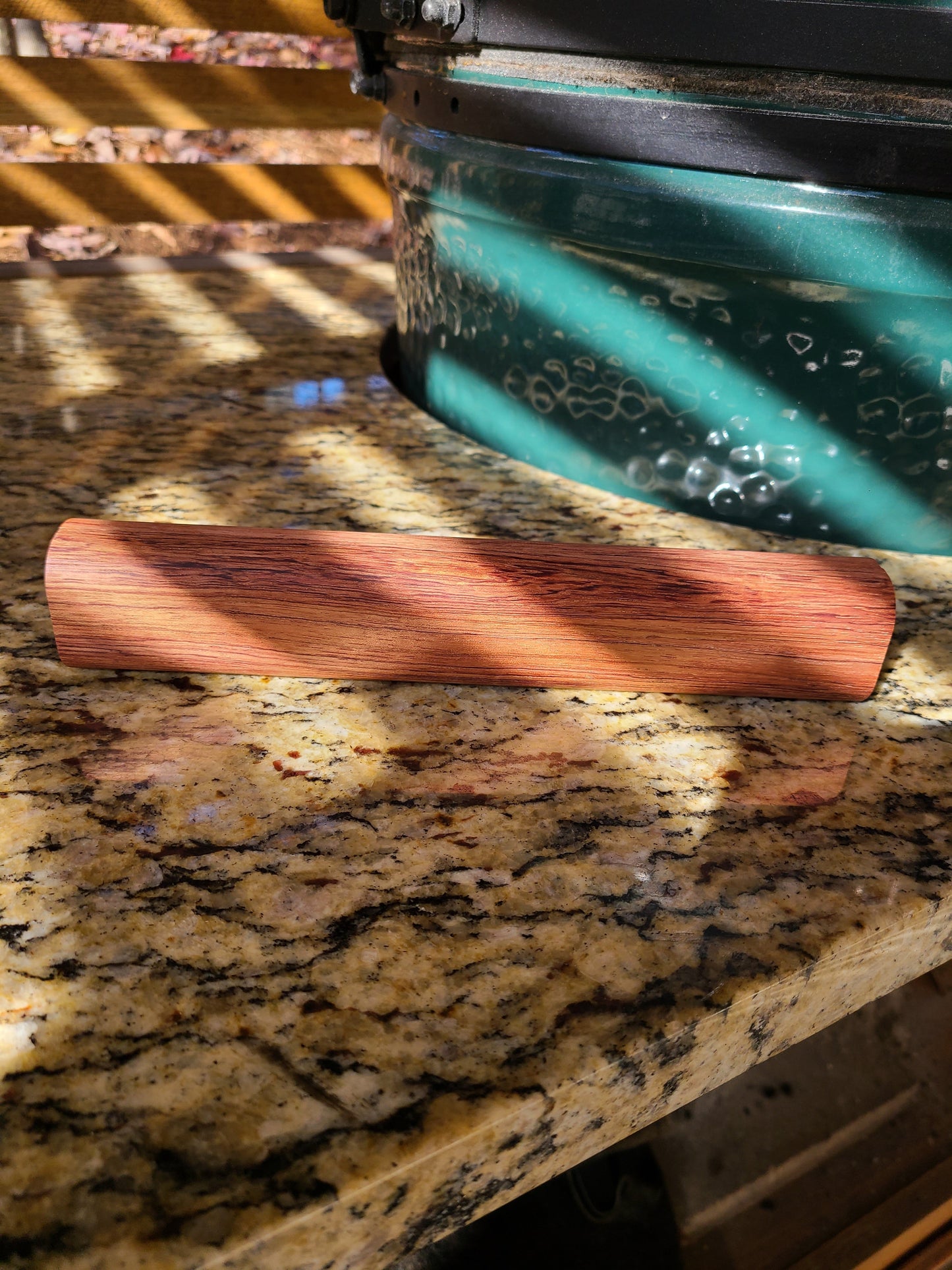 Replacement Handle for Big Green Egg BGE - Exotic Hardwood - Zebrawood