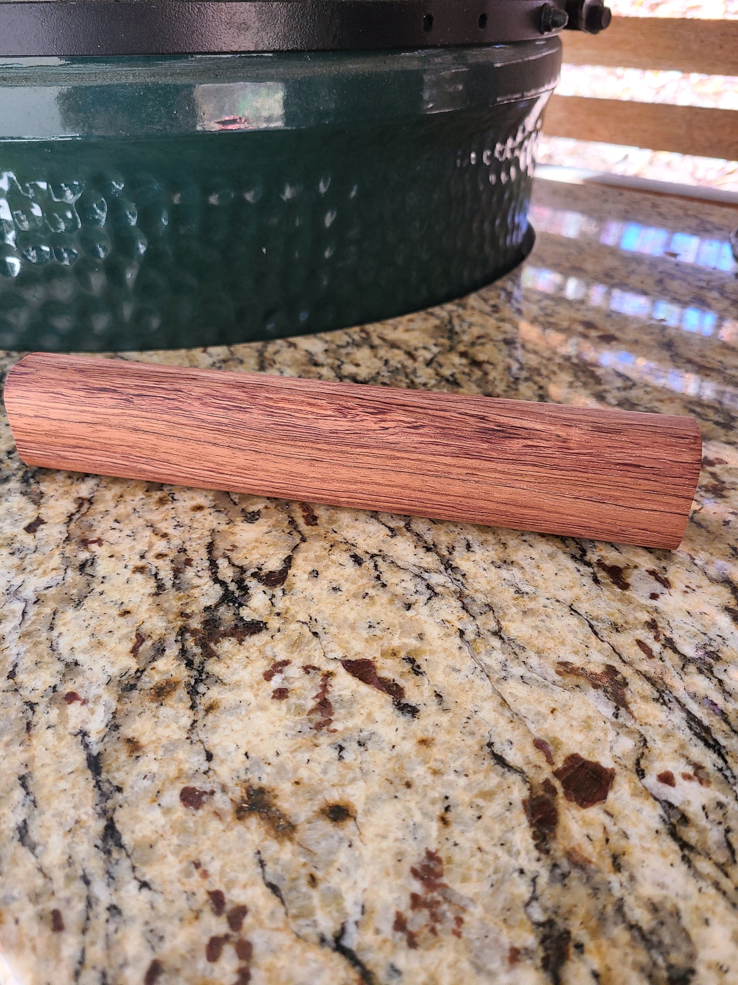 Replacement Handle for Big Green Egg BGE - Exotic Hardwood - Zebrawood