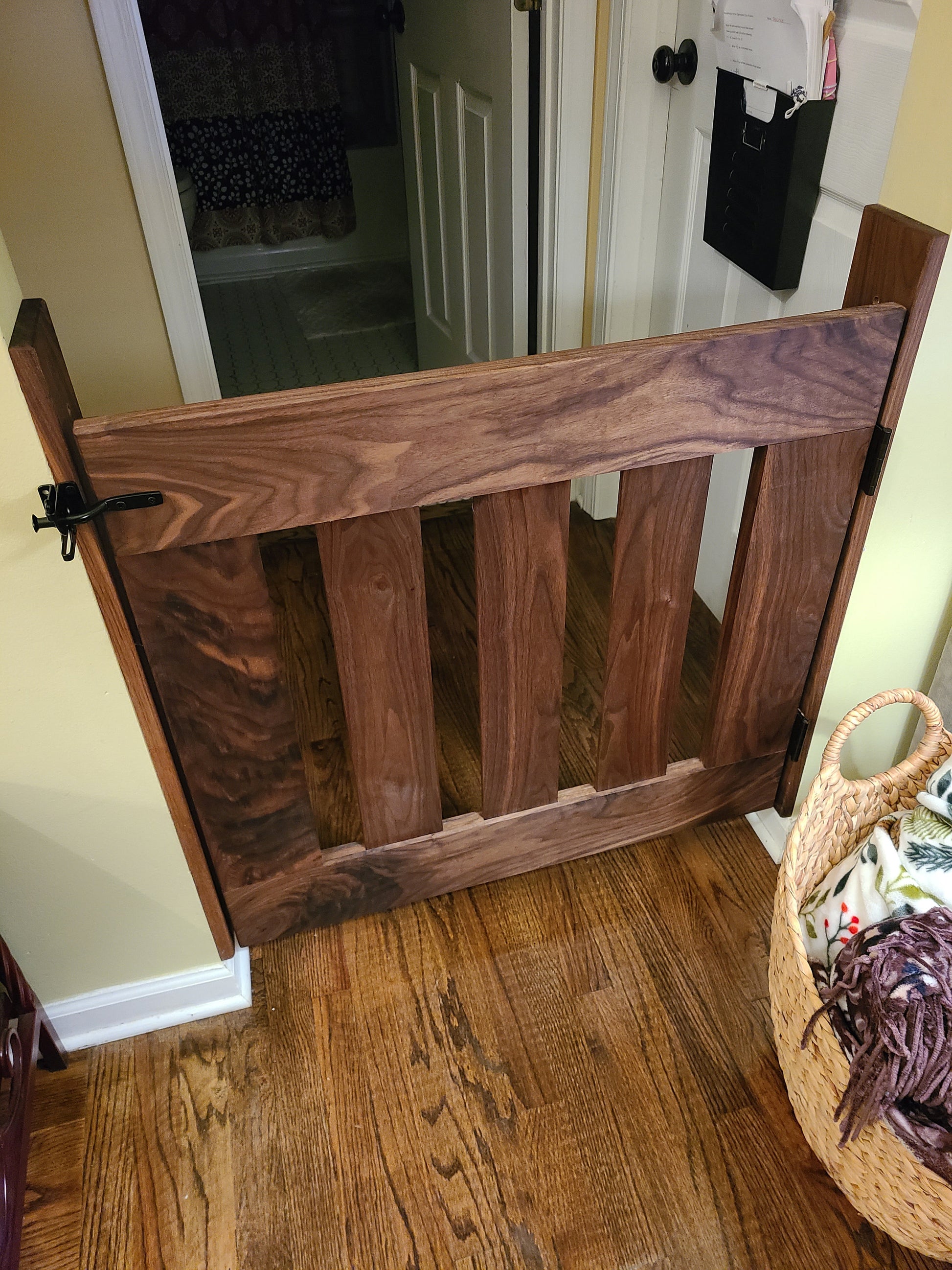 Handmade Hardwood Walnut Baby Gate /  Pet Gates.