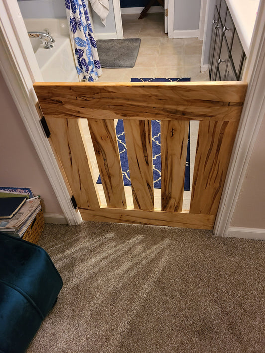 Handmade Hardwood Baby Gate /  Pet Gates Walnut, Maple, Oak, Wormy Maple, or Mahogany