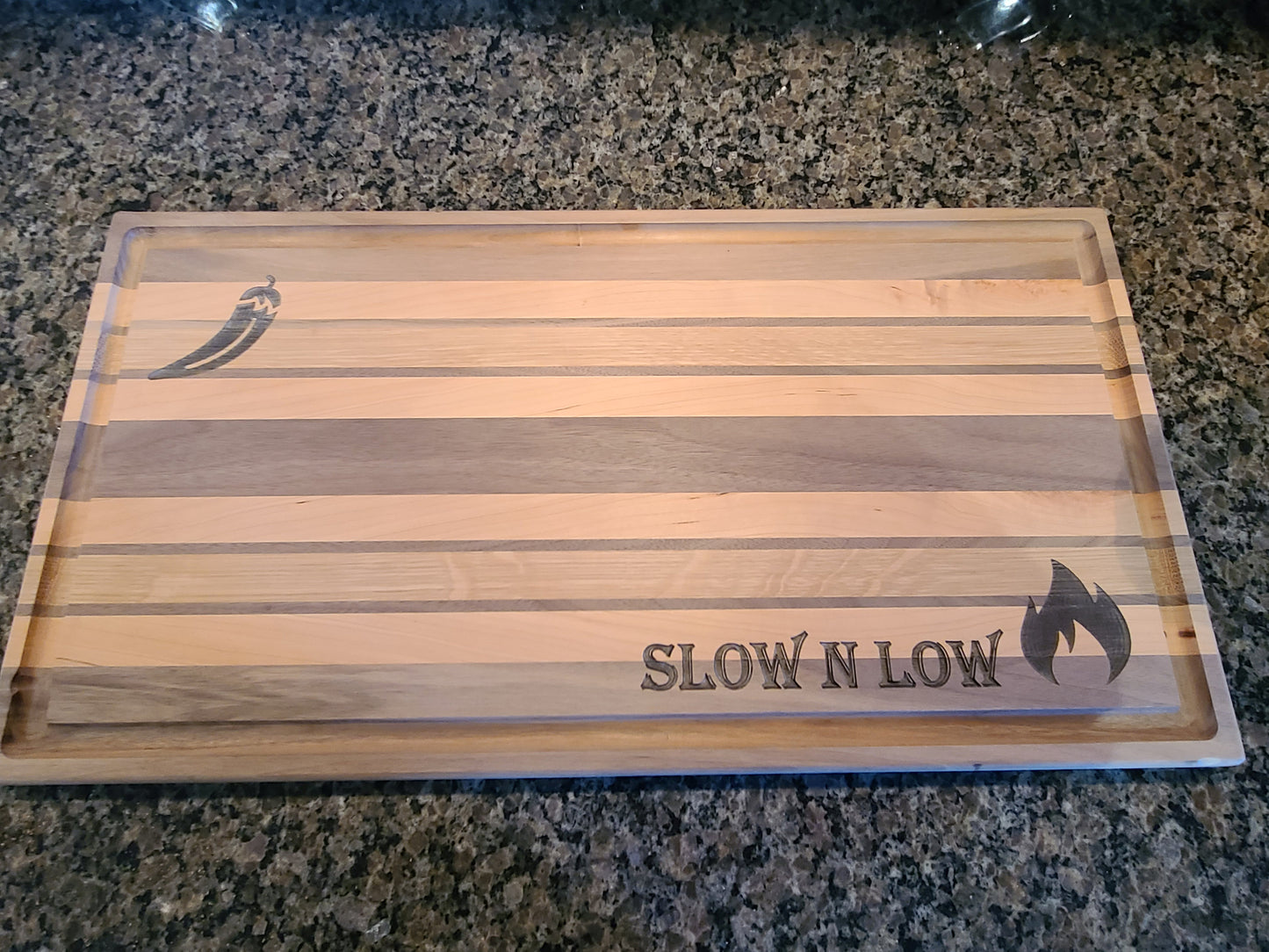 Custom Large Cutting Board. Excellent for BBQ. 18&quot;x 24&quot; Walnut, cherry, and white oak.