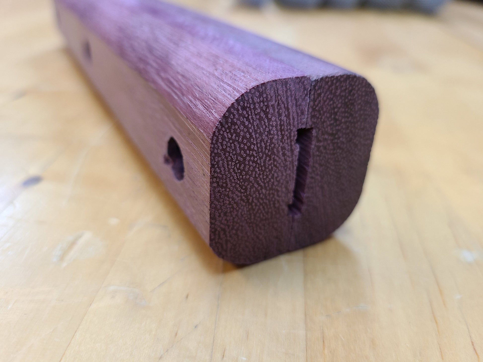 Replacement Handle for Big Green Egg BGE - Exotic Hardwood - Purple Heart